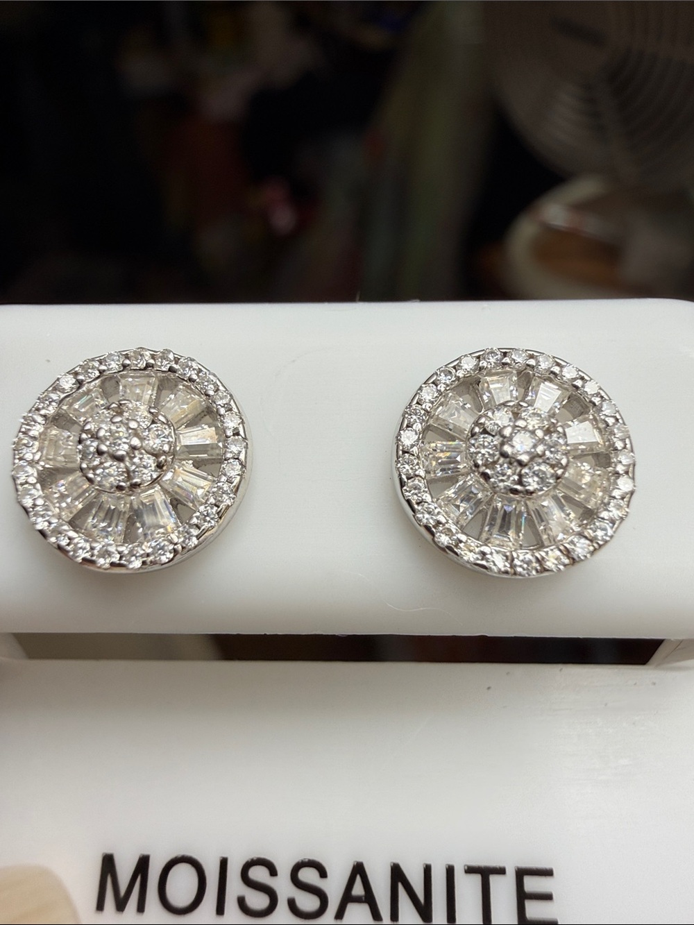 .73 GRA Certified Moissanite Diamond 925 Sterling Silver Halowheel Stud Earrings